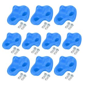 10PCS Plastic Textured Rock Climbing Stone Rocks Wall Stones Kids Assorted Kit Bolt Blue (Color: Blue)