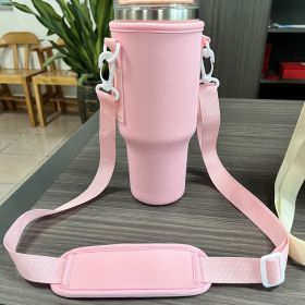 Handle Mug Ice Cream Cup Cover Outdoor Portable (Color: pink)