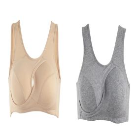 Women's Wireless Thin Gathered Vest Sports Breathable Beauty Back (Option: Set2-L)