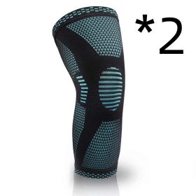 Sports Knee Pads Knitted Sports Knee Pads (Option: 2pcs Green-XL)