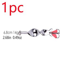 `1pc Spinner Spoon Fishing Lure; 10g 14g 21g 28g Fishing Lure Baits Treble Hook For Trout Pike Pesca; Fish Tackle (size: 2.68in)