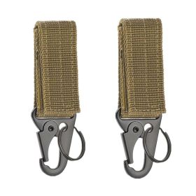 Carabiner High Strength Nylon Key Hook Webbing Buckle Hanging System Belt Buckle (Color: 2pcs Khaki)