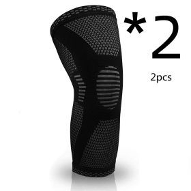 Sports Knee Pads Knitted Sports Knee Pads (Option: 2pcs Black2pcs-XL)