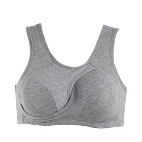 Women's Wireless Thin Gathered Vest Sports Breathable Beauty Back (Option: grey-XL)